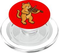 Gato tocando violinista amante de los gatos lindo gato toca violín PopSockets PopGrip para MagSafe
