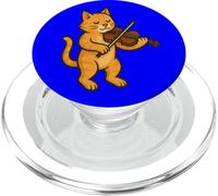Gato tocando violinista amante de los gatos lindo gato toca violín PopSockets PopGrip para MagSafe