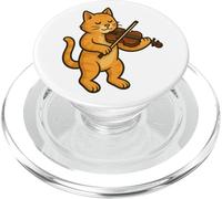 Gato tocando violinista amante de los gatos lindo gato toca violín PopSockets PopGrip para MagSafe