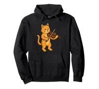Gato tocando violinista amante de los gatos lindo gato toca violín Sudadera con Capucha