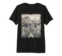 Gato Tomando Selfie Brujas Bélgica Canal Camiseta Premium