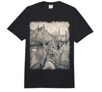 Gato Tomando Selfie Brujas Bélgica Canal Comfort Colors Adult Heavyweight T-Shirt