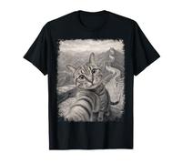Gato Tomando Selfie Gran Muralla De China Camiseta