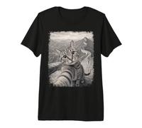 Gato Tomando Selfie Gran Muralla De China Camiseta Premium