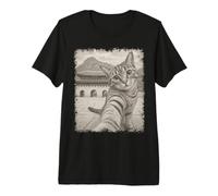 Gato Tomando Selfie Gyeongbokgung Seúl Corea Camiseta Premium