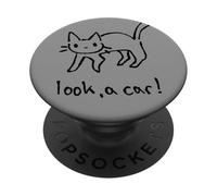 Gato Tomcat Gatito Meme Mira un Coche PopSockets PopGrip Adhesivo