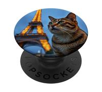 Gato Torre Eiffel PopSockets PopGrip Intercambiable