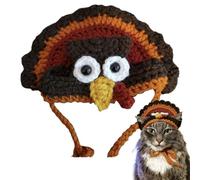 Gato Turkey Hat Pet Acción de Gracias Hat Knitted Dog Turkey Costume Funny Pet Apparel Thanksgiving, Pet Outfit Small Dog Holiday Costume Pet Costumes for Thanksgiving Cat Knitted Costume Dog Headwear