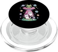 Gato UFO Lindo Kitty Kawaii Chibi Space Pink Spaceship Alien PopSockets PopGrip para MagSafe