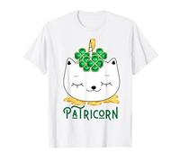 Gato Unicornio irlandés Lil Miss Caticorn Green para el Día de San Patricio Camiseta
