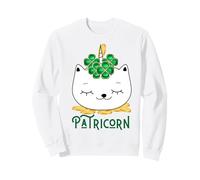 Gato Unicornio irlandés Lil Miss Caticorn Green para el Día de San Patricio Sudadera