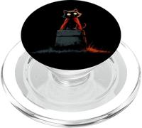 Gato Vampiro Halloween Capa Roja Gótico Gracioso Negro PopSockets PopGrip para MagSafe
