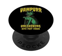 Gato Vampiro Vampurr Colmillos Gotico Horror PopSockets PopGrip Adhesivo