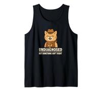 Gato Vaquero Divertido sin diagnosticar Pero Algo no está Bien Camiseta sin Mangas