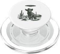 Gato Vintage con Sombrero de Vaquero OVNI Desierto Sci-Fi Art PopSockets PopGrip para MagSafe