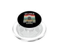 Gato Vintage piensan Que Estoy Loco, Pero me Gusta Hornear Amante PopSockets PopGrip para MagSafe
