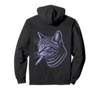 Gato Violeta Fumando Streetwear Arte Felino Atrevido Sudadera con Capucha