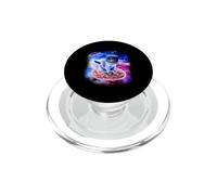 Gato Volando Un Pizza Astronauta Funny Kitten Space PopSockets PopGrip para MagSafe