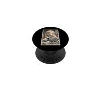 Gato vs T-Rex Monstruo Japonés Gran Ola Arte PopSockets PopGrip Adhesivo