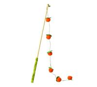 Gato Wand Toy, Interactive Self-Play Fruit Design Stick with Dangling Or Bell, Fun Cat Stick Toy for Indoor Kitten Entertainment, mental & Physical Stimulation, Bird, Fish, Mouse Play