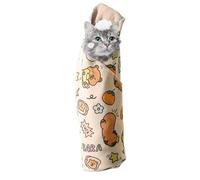 Gato Wrap genérico para cortar uñas, mascotas Grooming Bag Cat Swaddle Wrap, Anti-Escape and Anti-Scratch Design, Secure Nail Trimming Restraint, Transpirable y cómoda Fabric, perfecto para gatos, 55