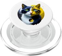 Gato Yin Yang Dual Yoga Espiritual Gatito Regalo Mamá Gatito PopSockets PopGrip para MagSafe