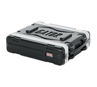 Gator 2U 36,2 cm de Profundidad de Polietileno Moldeado Delantero con Ruedas y estantes/raíles Trasera, Estante Corto, 2 U