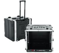 Gator Cases GRR-8PL-US - Caja Ligera Moldeada para Rack de 4U con Fuente de alimentación integrada, pestillos Resistentes, Mango de Remolque retráctil y Ruedas empotradas; 19.25 Pulgadas de