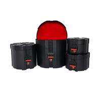 GATOR CASES Kit completo de estuches moldeados para batería tipo Fusion, estuche para bombo de 20″ x 16″, estuches para toms de 10″ x 7″ y 12″ x 8″, y estuche para tom14″ x 14″. (GPCJZFUSIONPACK)
