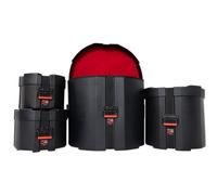 Gator Cases Kit Completo de Fundas moldeadas para batería Tipo Rock, Funda para Bombo de 22″ x 18″, Fundas para TOMS de 10″ x 8″ y 12″ x 9″, y Funda para tom de Piso de 16″ x 16″. (GPCROCKPACK)
