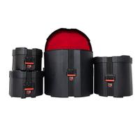 GATOR CASES Kit completo de fundas moldeadas para batería tipo Rock, funda para bombo de 22″ x 18″, fundas para toms de 10″ x 8″ y 12″ x 9″, y funda para tom de piso de 16″ x 16″. (GPCROCKPACK)