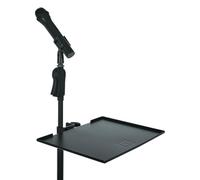 Gator Frameworks Bandeja utilitaria con pinza para pie de micrófono, superficie de 15" x 11", capacidad de carga de 10 libras, negro, 11"x 15" (GFW-SHELF1115)