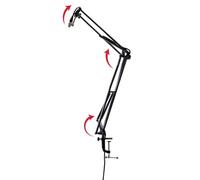 Gator Frameworks Brazo articulado con resorte para micrófono de escritorio, para retransmisiones, podcasts, creación de contenidos, streaming en directo y aplicaciones similares (GFWMICBCBM1000)