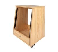 Gator Frameworks Elite Series Rack de estudio inclinado, con ruedas, 12U, arce (GFWELITESTUDIORK12MPL)