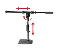 Gator Frameworks Rok-It Series - Soporte de micrófono de perfil bajo con brazo ajustable de 16 pulgadas, ideal para bombos y amplificadores de guitarra (RI-MIC-200)