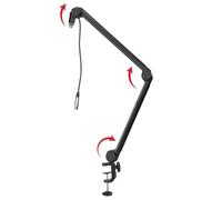 Gator Frameworks Soporte de micrófono Deluxe para podcasts y grabaciones, con cable XLR integrado (GFWBCBM3000)