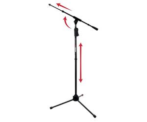 Gator Frameworks Soporte para micrófono con trípode Deluxe con embrague ajustable en altura y pértiga telescópica (GFW-MIC-2120)