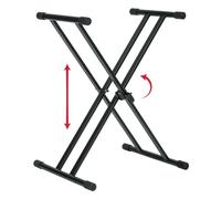 Gator Frameworks Soporte para teclado ajustable y resistente en forma de X con patas de goma (GFW-KEY-2000X)