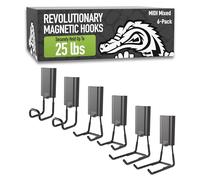 Gator Magnetics Ganchos de almacenamiento: paquete de 6, los mejores sistemas de almacenamiento de taller y garaje, ganchos magnéticos resistentes, soluciones de organización de herramientas