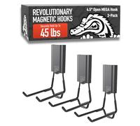 Gator Magnetics Mega gancho de almacenamiento abierto: 4.5 pulgadas, negro, paquete de 3, los mejores sistemas de almacenamiento para taller y garaje, ganchos magnéticos resistentes, soluciones de