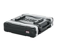 Gator Moldeado PE 2U rack Funda Profundo 19.25 pulgadas con Rails delanteras / traseras y bloqueo