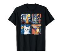 Gatos artísticos Regalo estético para la Historia del Arte y los Amantes de los Gatos Camiseta gráfica económica