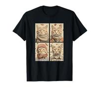 Gatos Atigrados con Hojas de Otoño Lindos Felinos Otoñales Camiseta