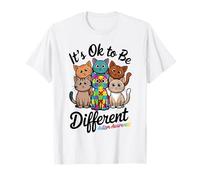 Gatos autistas Gatito está Bien ser Diferente Conciencia sobre el Autismo Camiseta