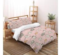 Gatos Background Funda De Edredón 3 Piezas 3D Impresa Cute DomesticAnimals con Funda Almohada Double（200x200cm） Microfibra Juego De Cama para para Niñosy Hombres