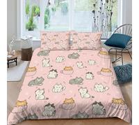 Gatos Background Funda De Edredón 3 Piezas 3D Impresa Cute DomesticAnimals con Funda Almohada King（220x240cm） Microfibra Juego De Ropa De Cama para para Niñosy Hombres