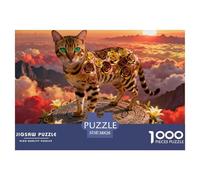Gatos BengalaPuzzle De 1000 Piezas Puzzles para Adultos Cute Gatos Un Rompecabezas Desafiante Rompecabezas 38x26cm/1000pcs