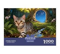 Gatos BengalaPuzzle De 1000 Piezas Regalos para Mujeres Hombres Cute Gatos Un Rompecabezas Desafiante Rompecabezas 70x50cm/1000pcs