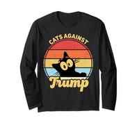 Gatos contra Trump Divertido Anti Trump 2020 Elección Divertido Gato Manga Larga