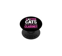 Gatos De Café Y Clarinete PopSockets PopGrip Adhesivo